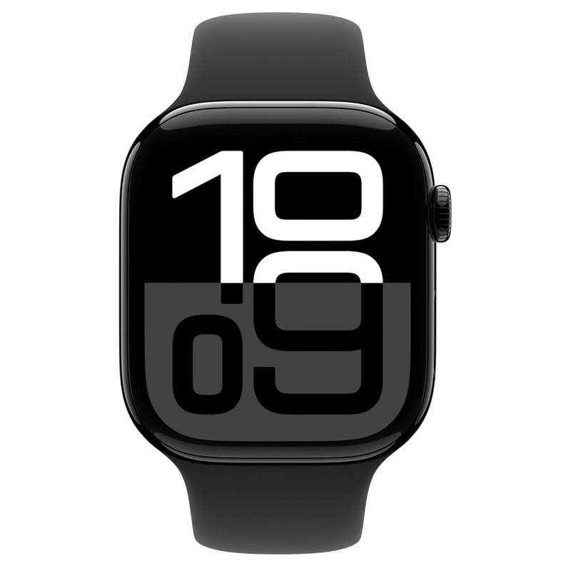 Apple Watch Series 10 GPS + Cellular 42mm Jet Black Aluminium Case – Black Sport Band – S/M – MWX63QA/A