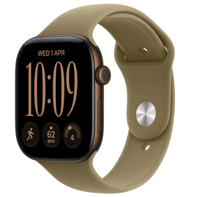 Apple Watch Series 12 GPS 42mm Dark Bronze Aluminium Case with Olive Sport Band – S/M – MJEF4AF/A