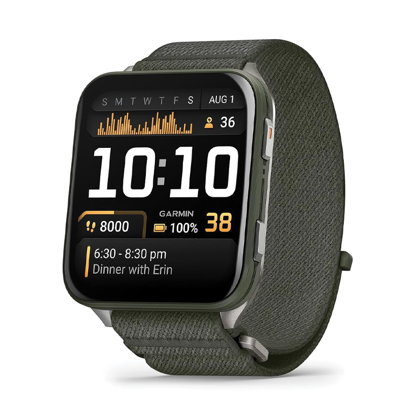 Garmin Venu X-1 | Thin and Lightweight GPS Smartwatch | AMOLED Display | Advanced Health and Fitness Features | Moss with Titanium Caseback and Moss ComfortFit Nylon Band